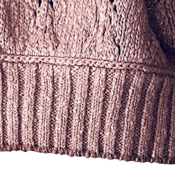 Free People Eloise Pullover Sweater Women's M Pointelle Knit Puff Sleeve Maeve - Picture 6 of 9